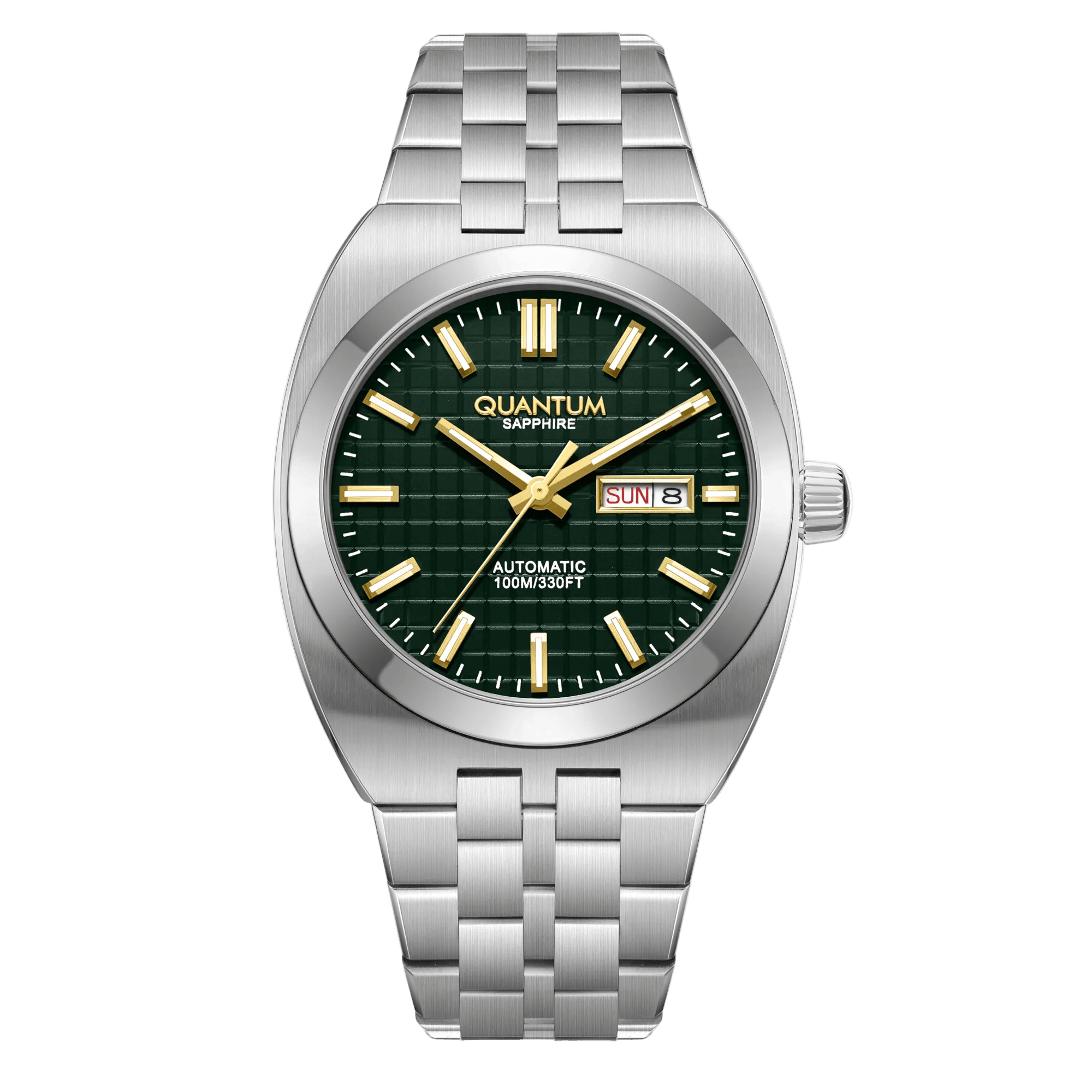 QMG1256 Green Silver - Quantum Türkiye #Dial color_Dark Green|Case color_Silver
