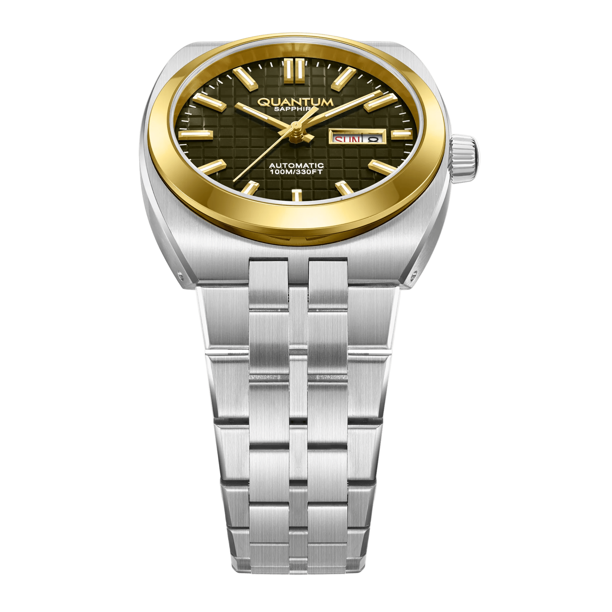 QMG1256 Grey Silver - Quantum Türkiye #Dial color_Green|Case color_Gold
