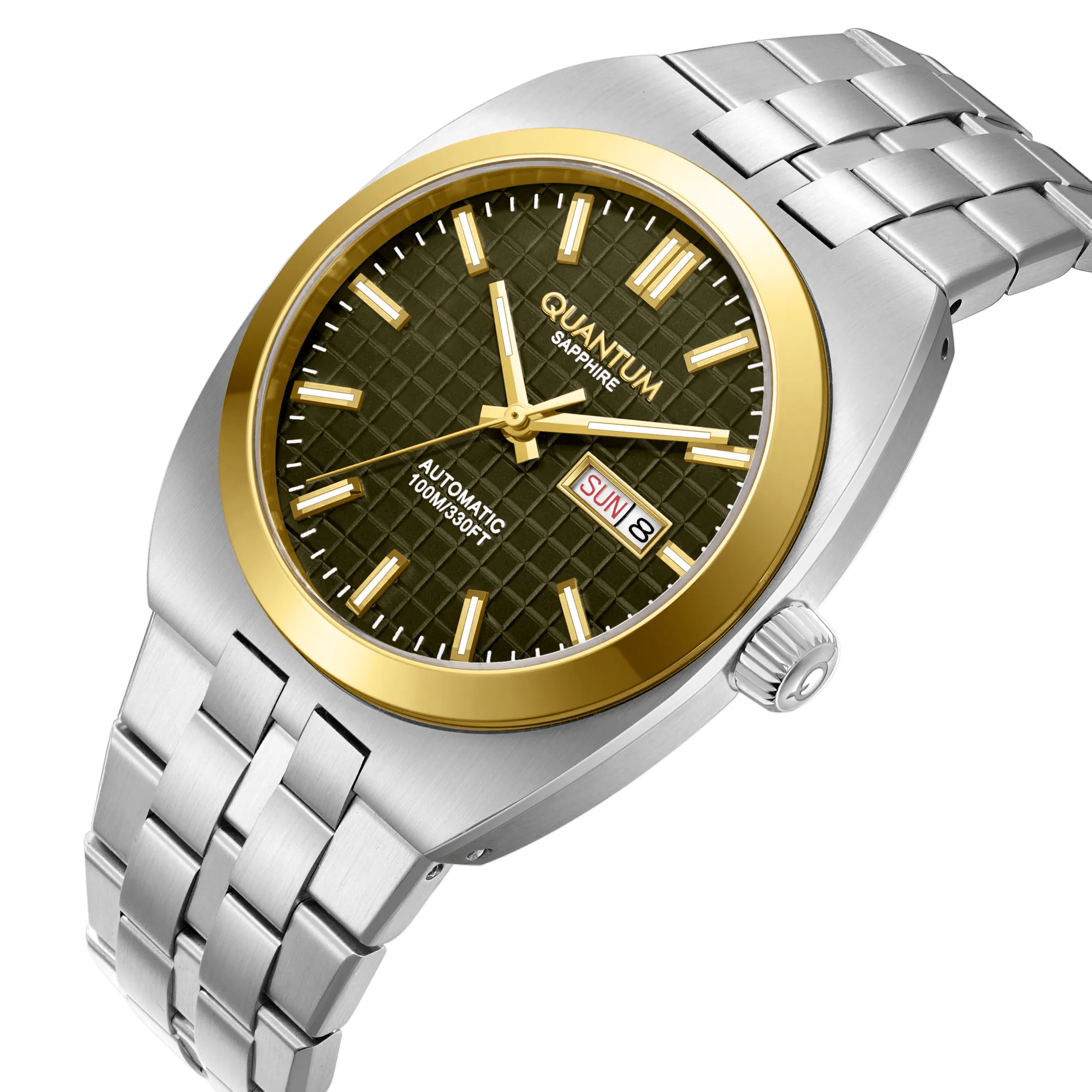 QMG1256 Grey Silver - Quantum Türkiye #Dial color_Green|Case color_Gold
